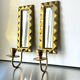 Pair of art deco vintage brass wall candle holders sconces