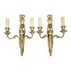 Pair of large wall sconces with bow in Louis XVI style from the 19th century - bronze