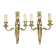 Pair of large wall sconces with bow in Louis XVI style from the 19th century - bronze