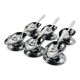 Six stainless steel space age cups