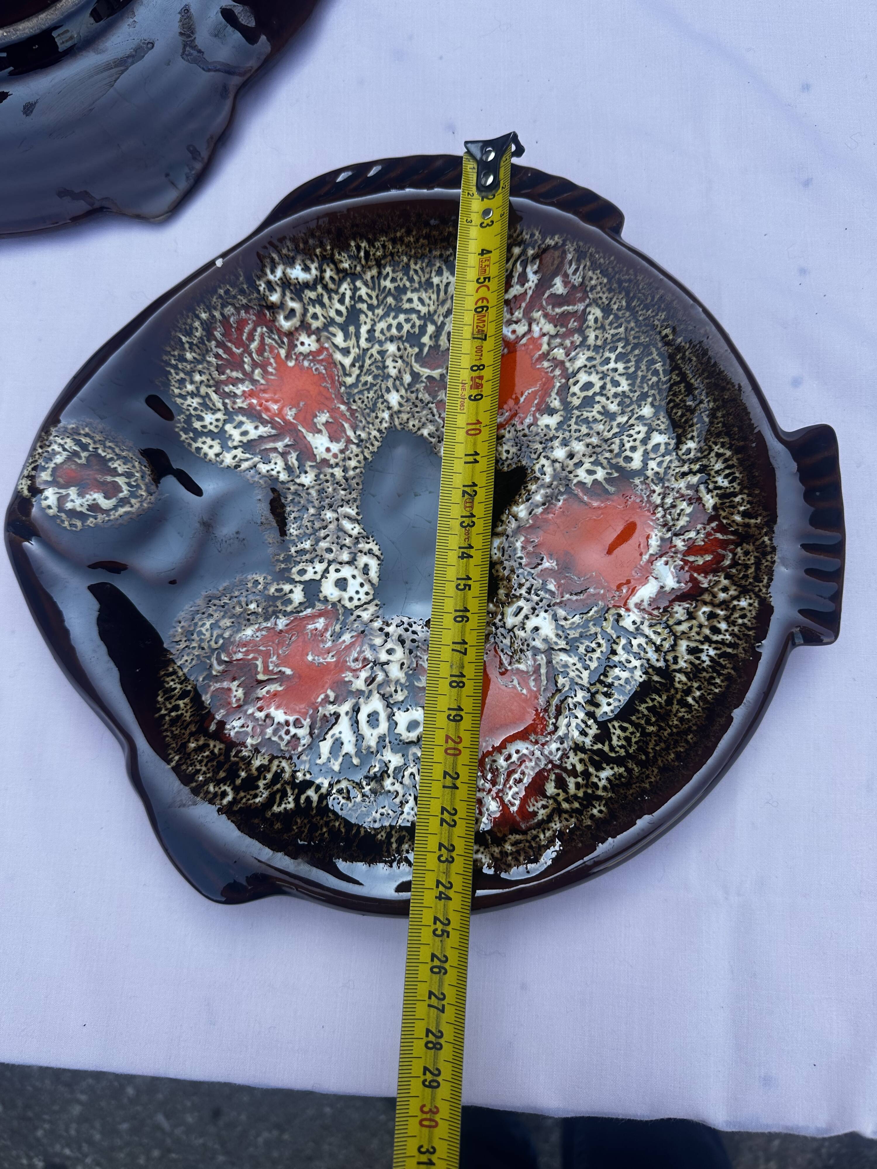 5 fish plates by Marius Giuge for Vallauris