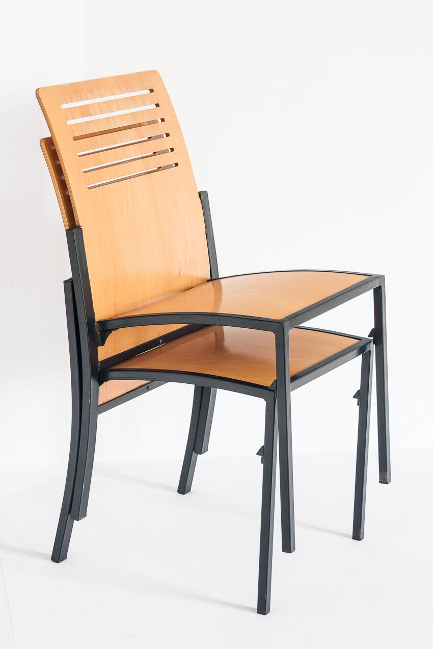 Set of 7 vintage Robert chairs by Thomas Albrecht for Atoll, Germany 1980