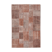 Handwoven Oriental Overdyed 198 cm x 300 cm Brown Patchwork Carpet