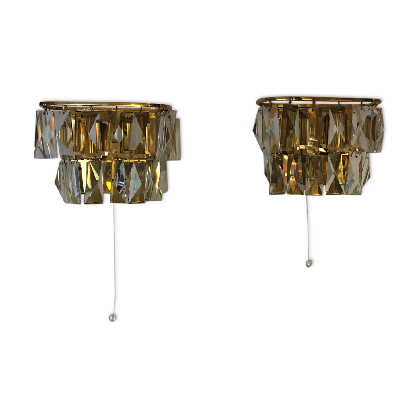 Golden crystal stamps sconces
