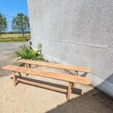 Solid oak farm bench