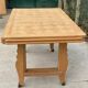 Art Deco extendable dining table renovated in raw oak and marquetry 220