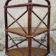 Corner wall shelf, bamboo, rattan and wood, vintage, 60s