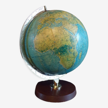 Globe terrestre lumineux 1970 en Allemand