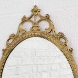Italian oval brass medallion mirror