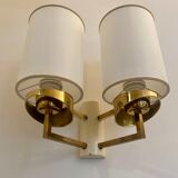 Applique double éclairage en laiton année 1960