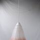 Mid-century white and pink glass suspension French vintage 1950
