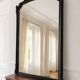 Large antique mirror from the Transition period, with a carved grey frame.