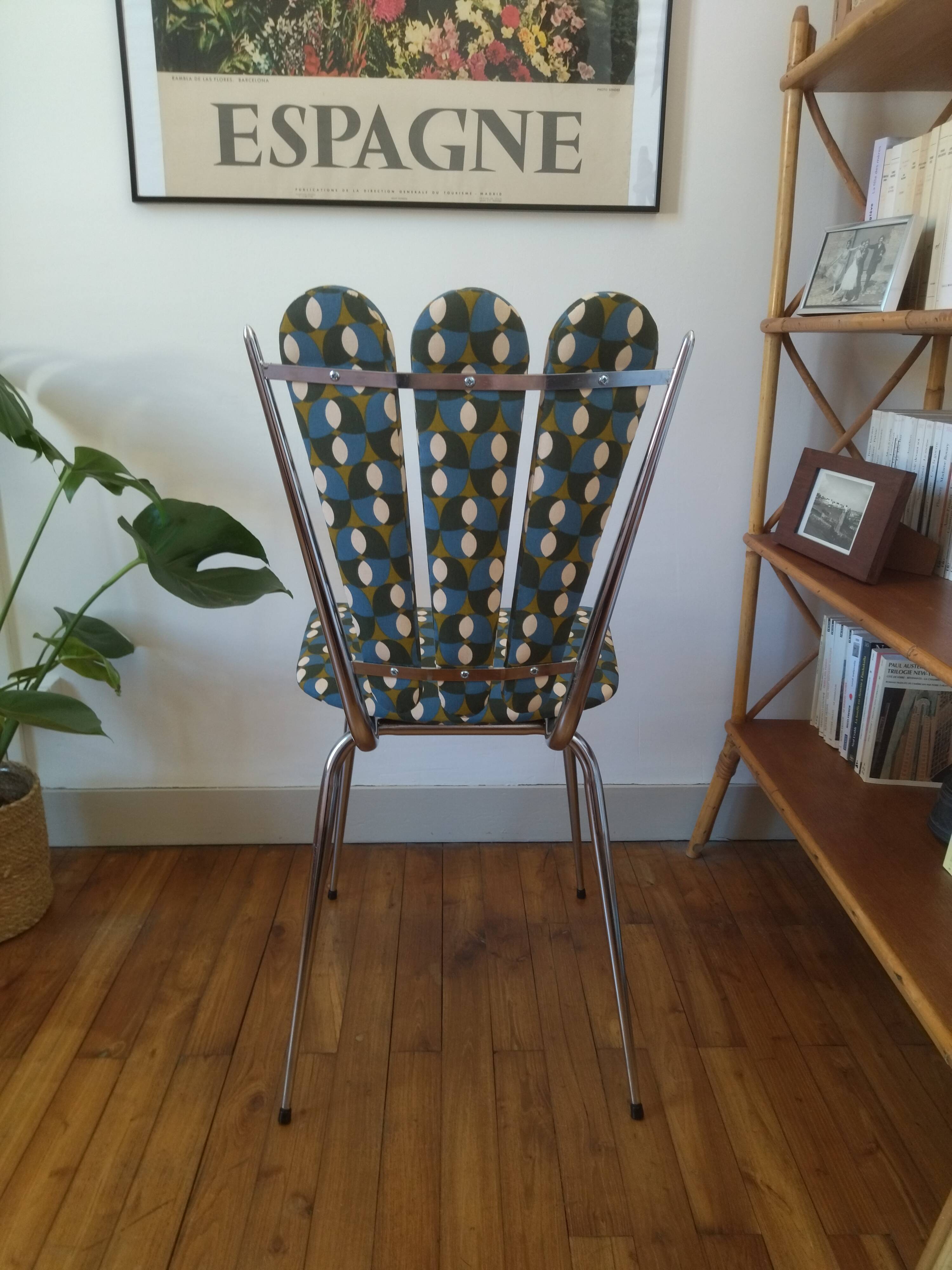 Set of reupholstered "petal" chairs