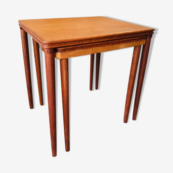 Teak wood trundle tables from the 60s by pour hundevad