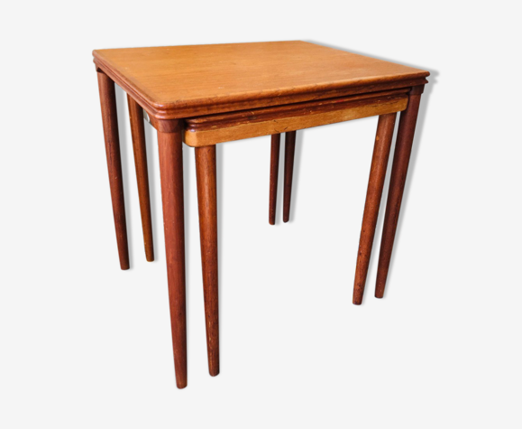 Teak wood trundle tables from the 60s by pour hundevad