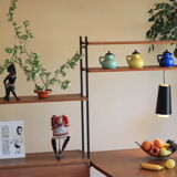 Huge shelf library Swedish desk teak, string.