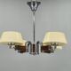 Art Deco Chandelier in Chrome, Wood and Glass, Czechoslovakia