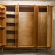 Scandinavian wardrobe 1960 honey color 4 doors L 205 cm