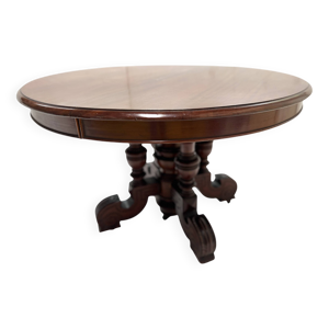 Table a pied central - acajou massif