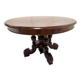 Napoleon III central leg table, solid mahogany, 19th century