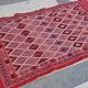 Traditional handmade red kilim rug 187-114cm