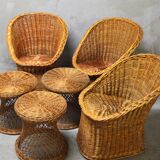 Vintage rattan armchair from the 60s/70s design