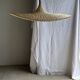 Very large rattan pendant light in the shape of a hat D125 H50