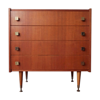 Commode vintage aux pieds compas 4 tiroirs