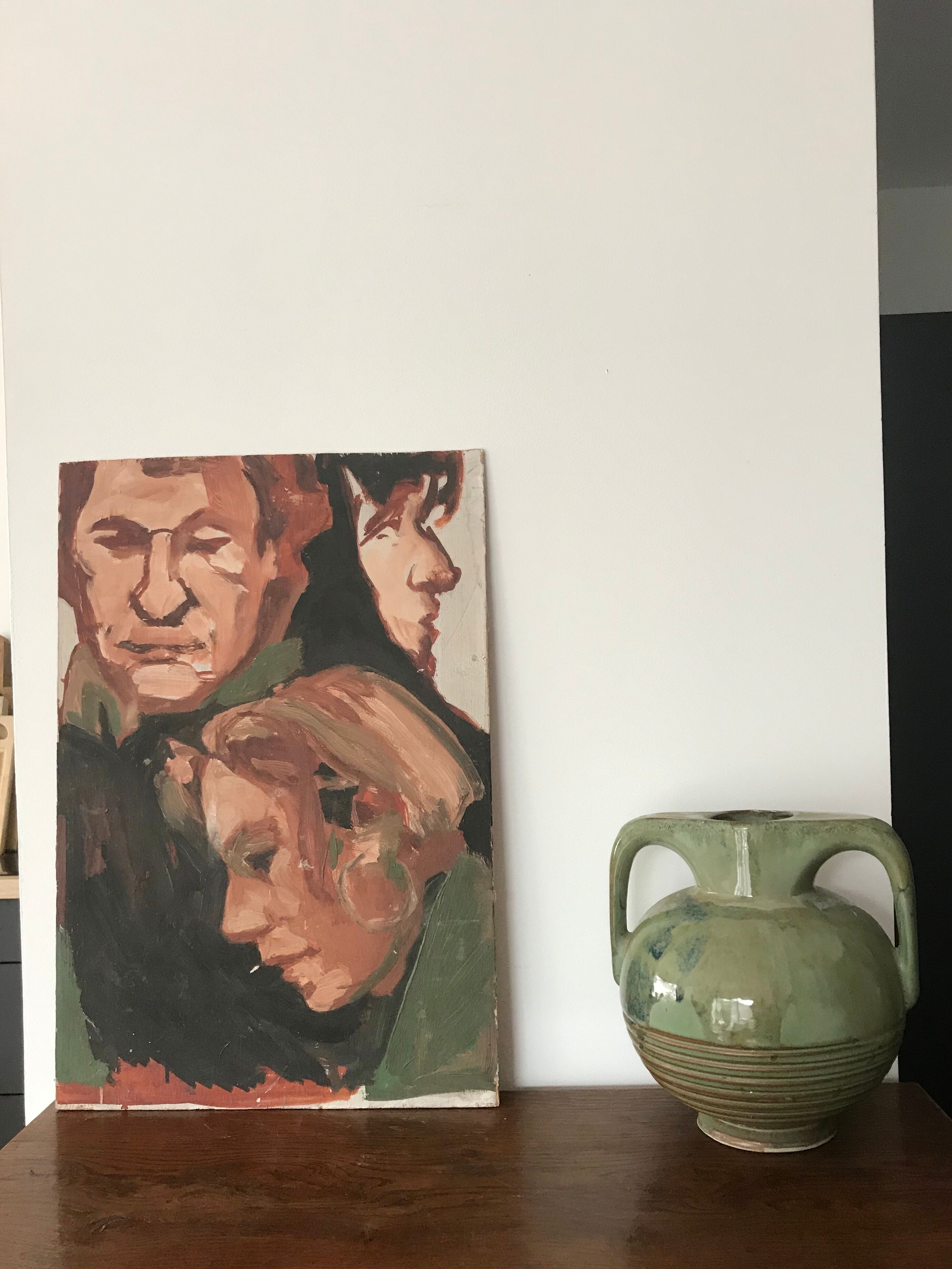 Portraits à l4huile vintage