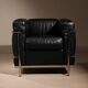 Two ‚LC2‘ Armchairs by Le Corbusier, P. Jeanneret, C. Perriand for Cassina