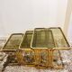 Vintage brass and smoked glass nesting tables