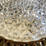 Round ceiling or wall light, in glass from the 70s, vintage.