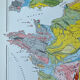 Geological map 1908 France in colour 27x37cm