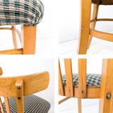 2pcs Chaise de café Bistro chaise Mid Century Vintage rembourrage carreaux