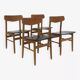 Set of 4 Scandinavian teak chairs, Sweden, 1960.