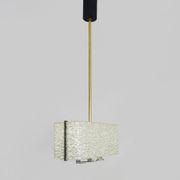 Modernist brass and perspex chandelier Maison Arlus France from the 1950s
