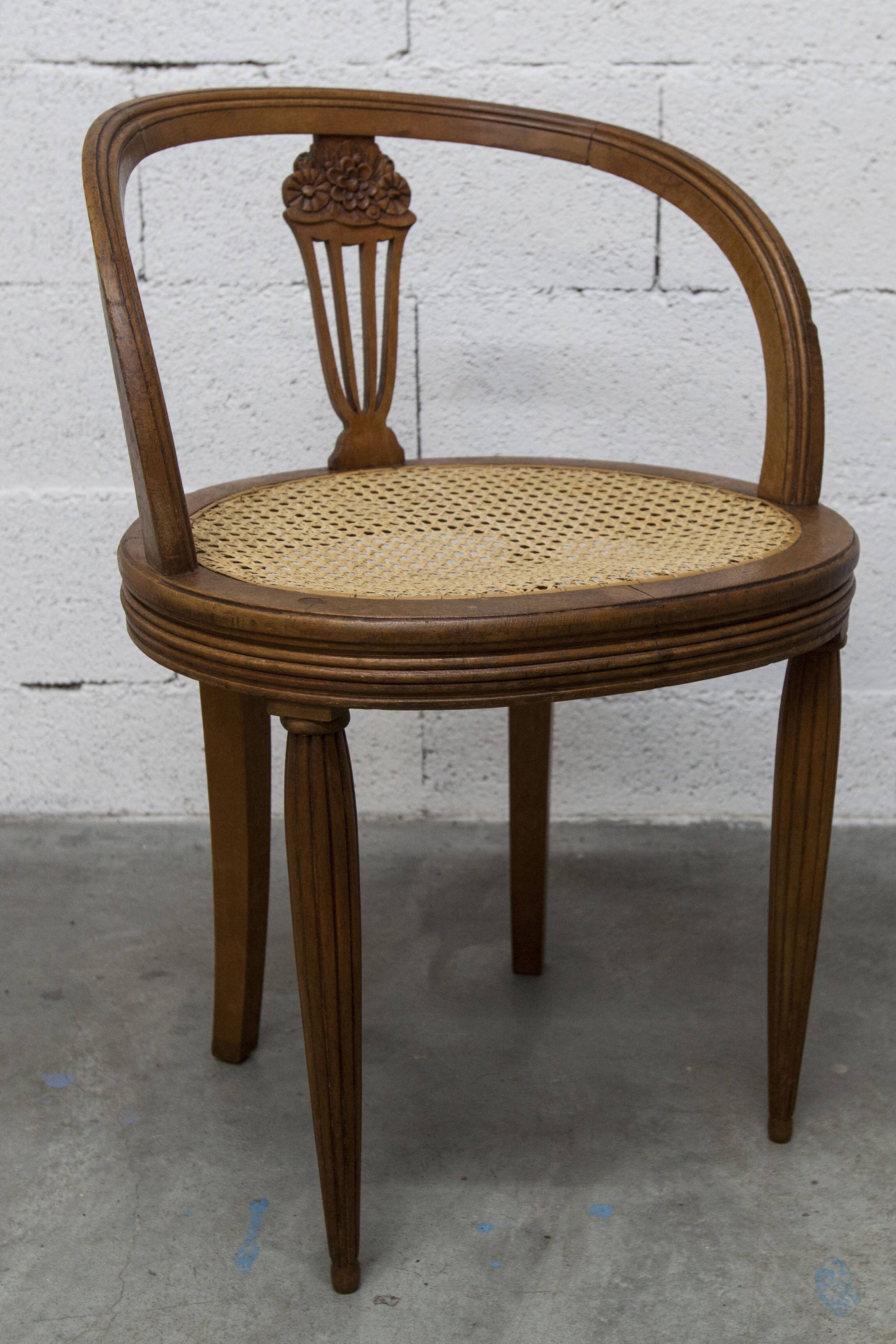 Vintage Louis XVI style chair – Cane seat, lyre-shaped back