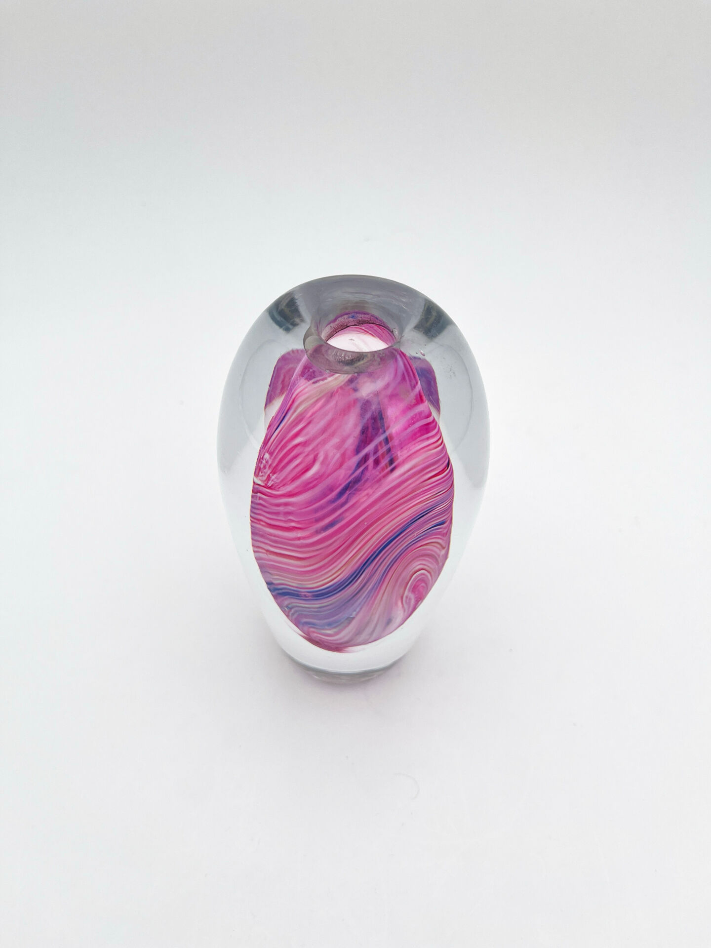 Vase Art Glass Signed B. Dubourg Limited Edition Blown Glass Sommerso