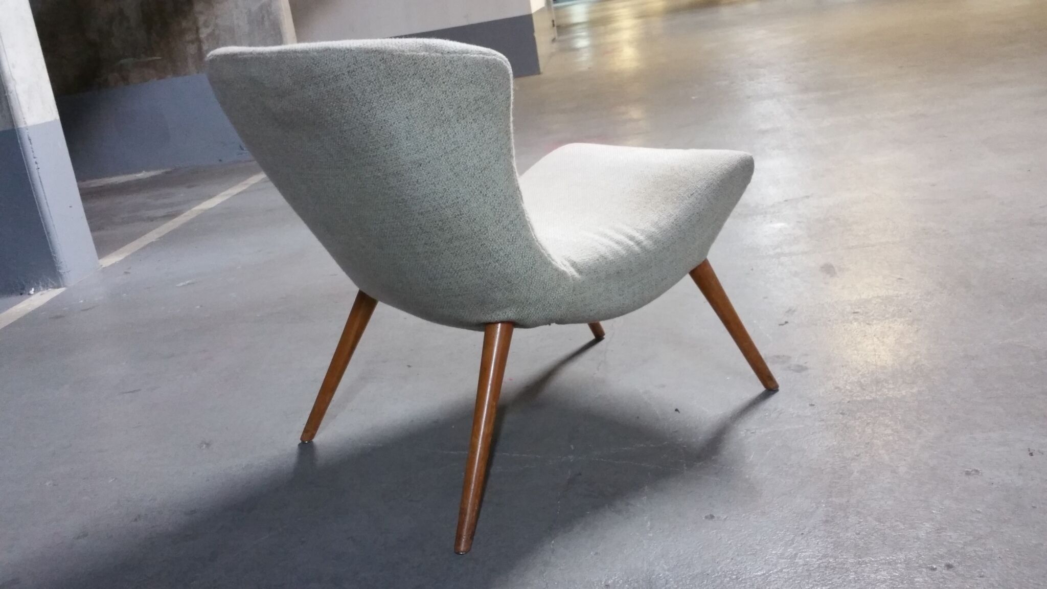 50s 60s beige low chair