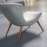 50s 60s beige low chair