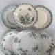 Compositions 6 green ironstone plates - Sarreguemines earthenware