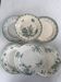 Compositions 6 green ironstone plates - Sarreguemines earthenware