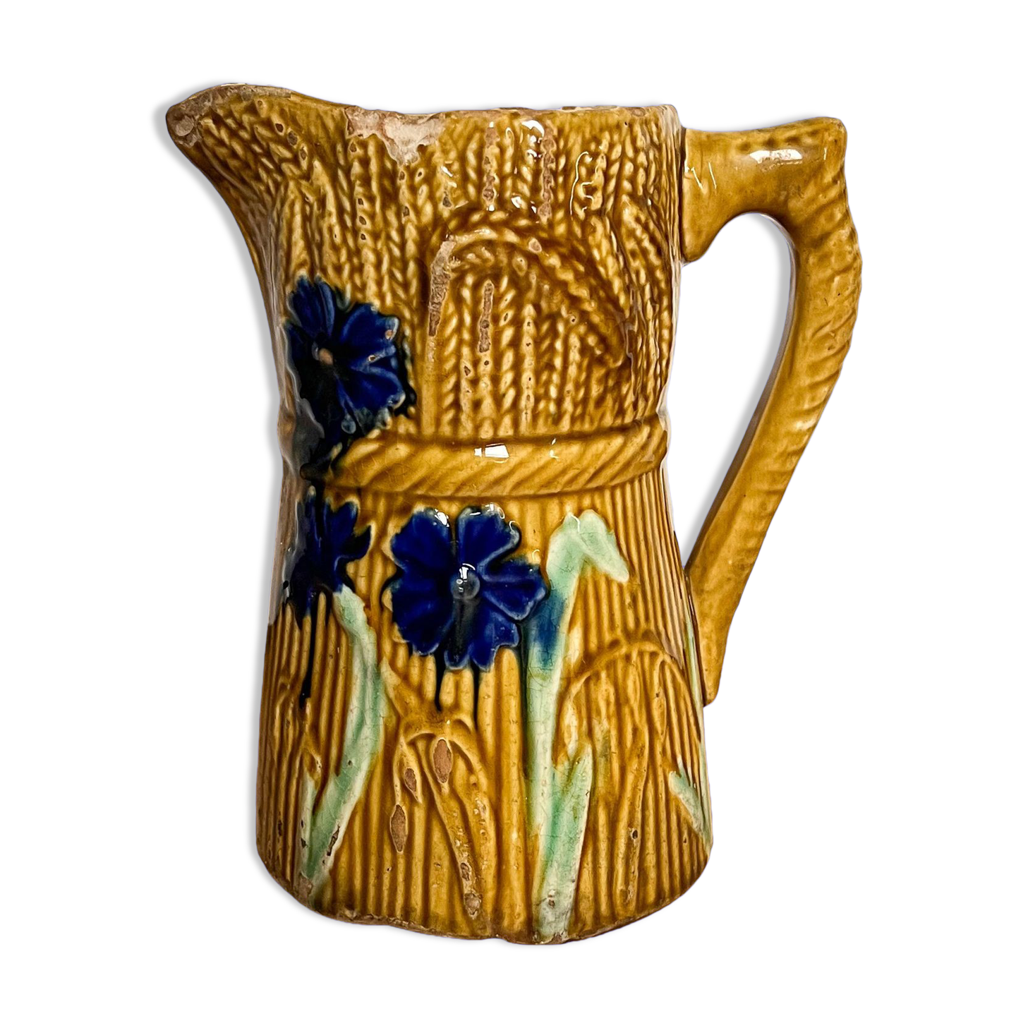 Decorative water decanter in painted ceramic