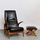 Rolf Rastad & Adolf Relling "Rock'n Rest" Chair and Ottomane for Arnestad Bruk