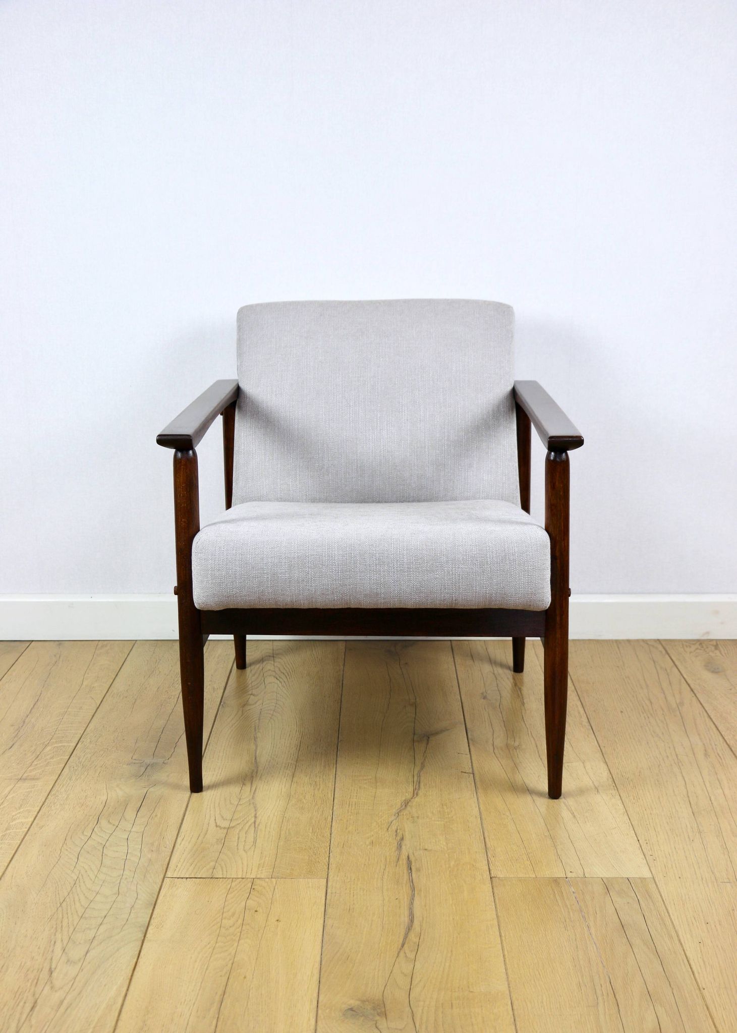 Fauteuil vintage Loft années 1970 marron clair - gris clair
