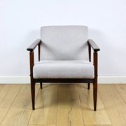 Fauteuil vintage Loft années 1970 marron clair - gris clair