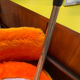 Pair of Pelfran chairs in faux orange, 1960s-70s.