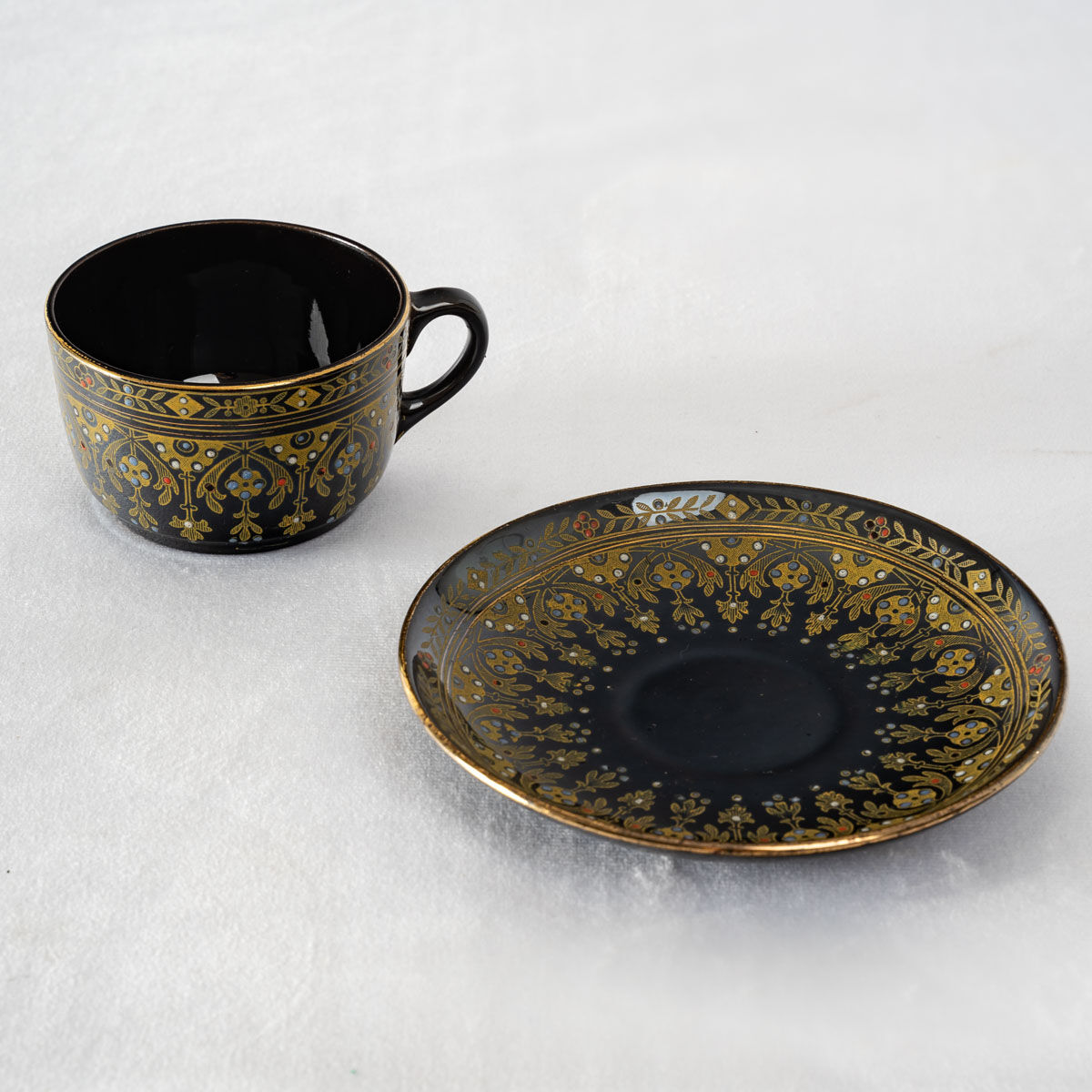 Tea Service - Sarreguemines - Rockingham Model - XIXth Century