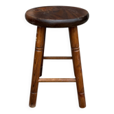 Tabouret en pin massif teinté