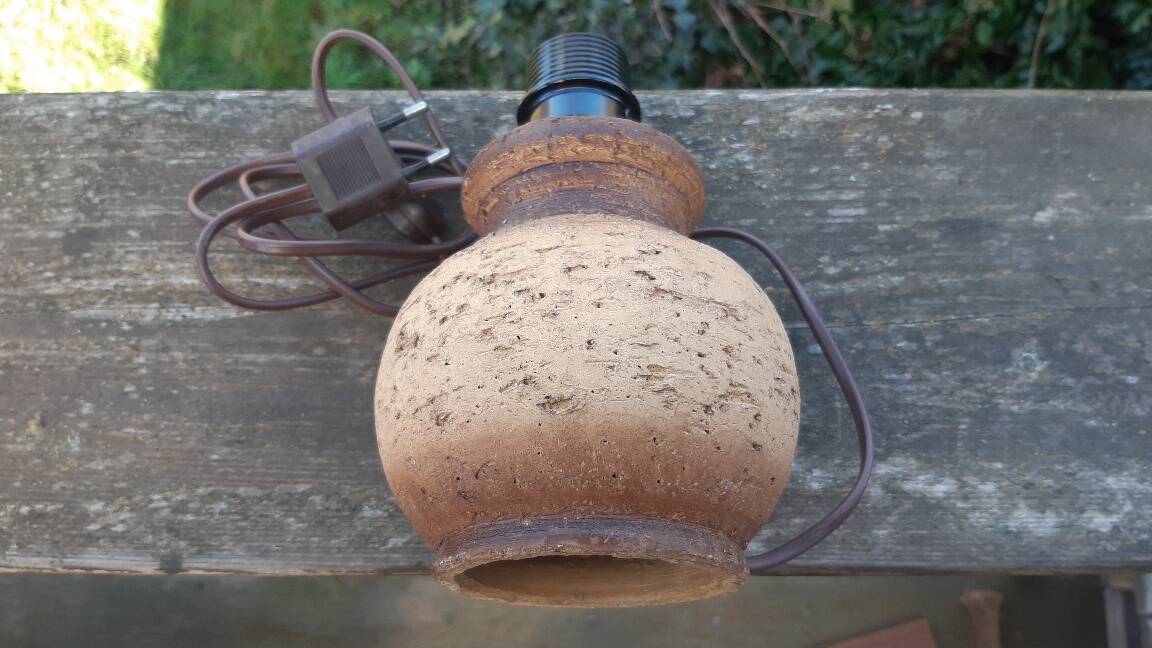 Terracotta ball lamp France 1970